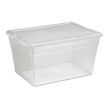 Sterilite 42488008 Stackable Storage Tote W/ Lid, 14 Gal, 23 In L X 16-1/4 In W