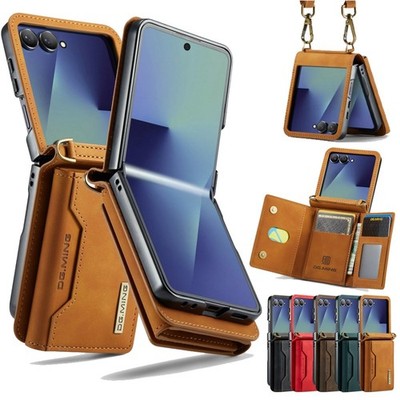 Leder Hülle Für Samsung Galaxy Z Flip 7 6 5 4 3 Handy Tasche Schutz Case Cover