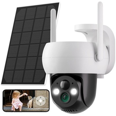 FUNK Solar überwachungskamera Kamera außen Wlan Akku WiFi Camera HD 3MP Outdoor