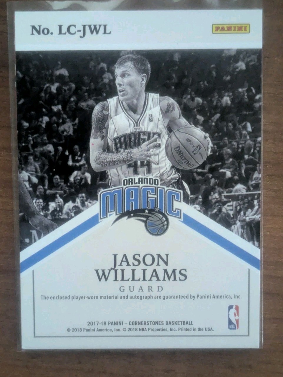 2017-18 Panini Cornerstones Jason Williams Legendary Quad Patch Auto /129 Magic view 3