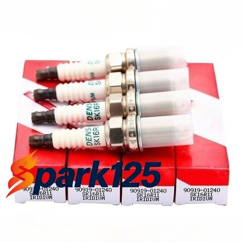 Set of 4PC Denso Iridium Spark Plugs SK16R11 #90919-01240 3324 for Yaris Prius