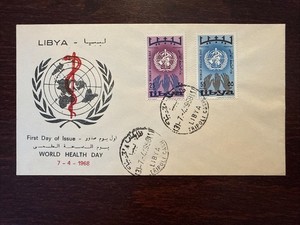 LIBYA FDC COVER 1968 YEAR WHO WHD OMS HEALTH MEDICINE STAMPS