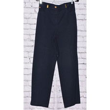 St. John Sport High Rise Straight Leg Navy Blue Stretch Designer Pants Size 6