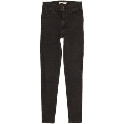 Levi's Mile schwarze Skinny Slim Stretch Jeans hoher Bund W27 L29 (108044)