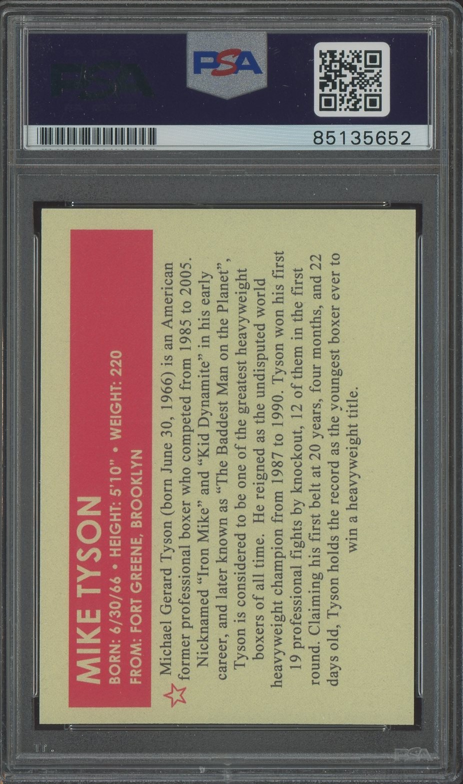 #3 Mike Tyson Signed Boxing Reprint Card PSA/DNA Authentic AUTO view 2