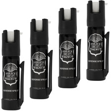 Police Magnum pepper spray USA self defense security 4 pack 3/4oz BOTTOM CLIP