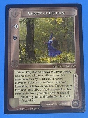 CHOICE OF LUTHIEN  Middle Earth CCG 1996  NON PLAYED  DARK MINIONS