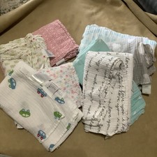 Muslin Baby Cotton Swaddle Blanket LOT OF 7 Aden  Anais  Cloud Island