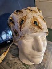 PEACOCK FEATHERS HANDMADE SURGICAL SCRUB CAPS