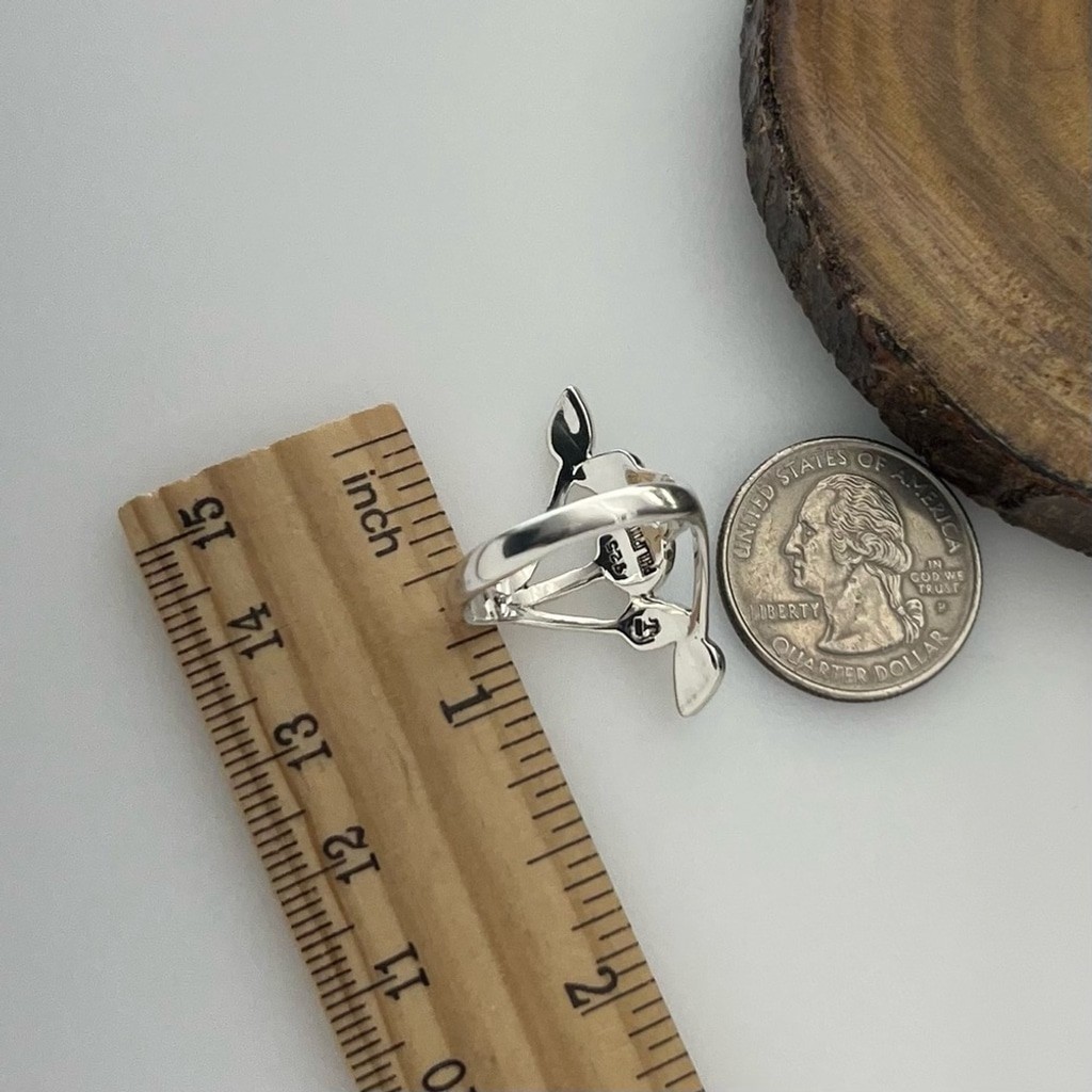 Solid Sterling Silver 925 Turquoise Ring Size 10 … - image 2