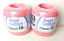 Aunt Lydia's Classic Cotton Crochet Thread Size 10 Coral Shade Lot of 2