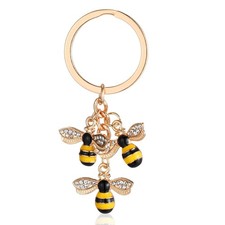 Bee Keychain Women Keychain Charms Cute Honey Bee Decor Keyrings Accessory Qu...