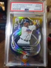 2023 Bowman Platinum Michael Harris II Plating Die-Cut /50 PSA 10 🔥🔥Pop 1