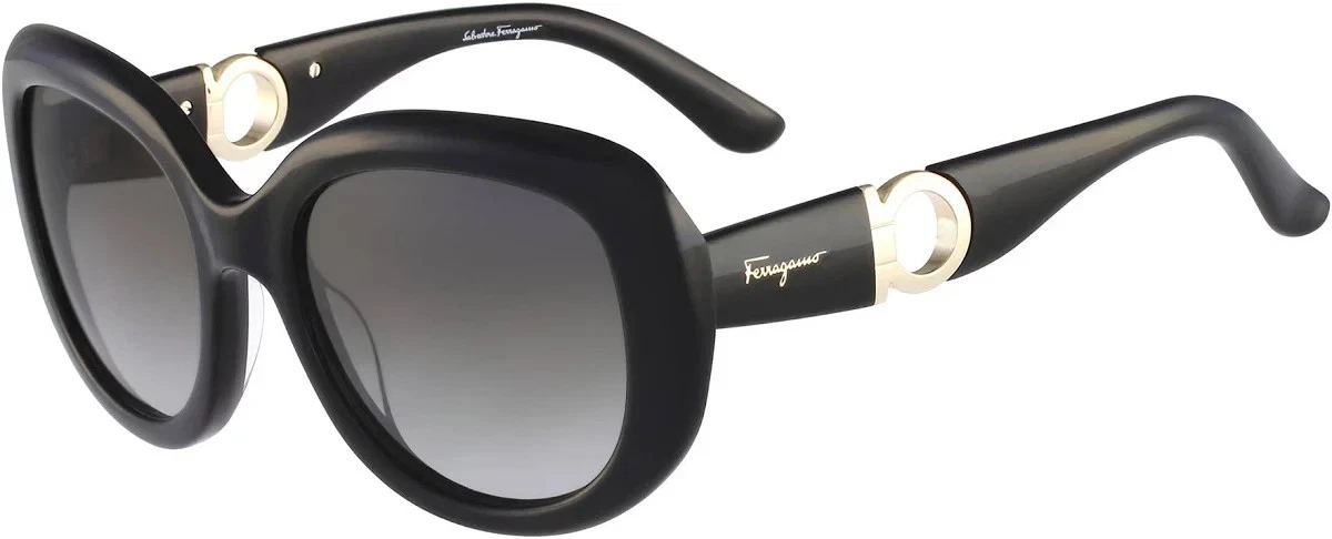 Salvatore Ferragamo Black and Cream Designer Sunglasses Oval frame sunglasses - Women | Ferragamo main image 3