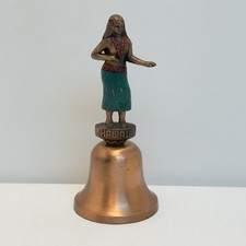 Hawaiian Hawaii Waimea Falls Park Hula Girl 4" Vintage Copper Souvenir Bell