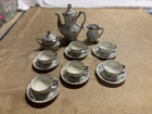 Vtg Sterling China Silver & White Porcelain 25th Anniversary Demitasse Tea Set