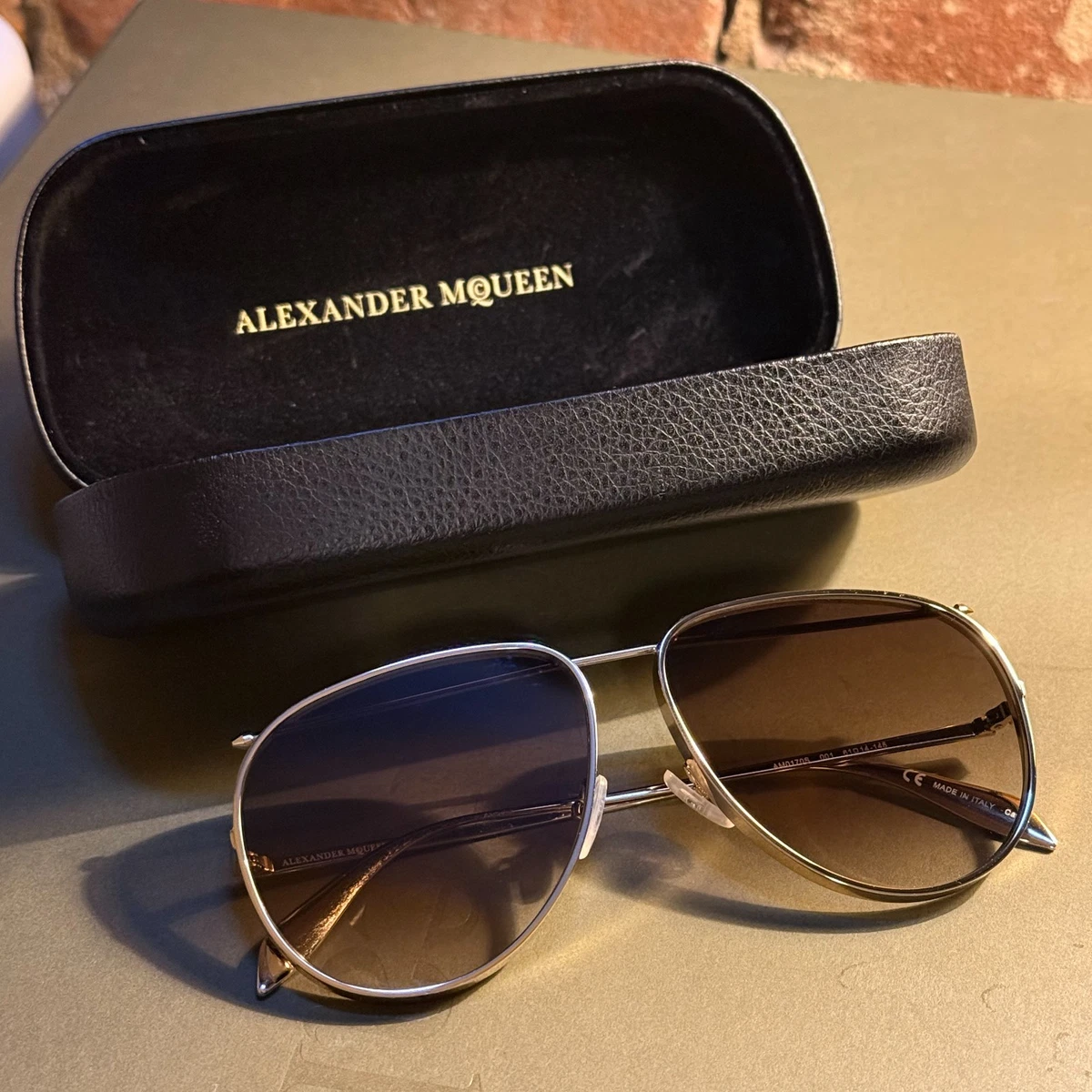 Alexander McQueen Gold Sunglasses for Women for sale | eBay display picture 1