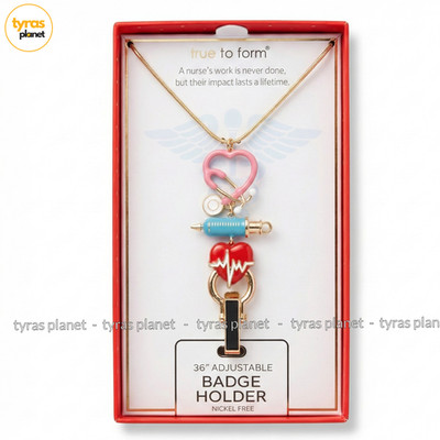 NEW True to Form Nurse Doctor Badge Holder Heart Valentine Holiday Christmas NIB