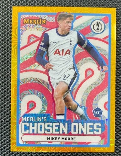 Mikey Moore 2024-25 Topps Merlin Merlin's Chosen Ones Gold Mojo RC /50 #MC-22