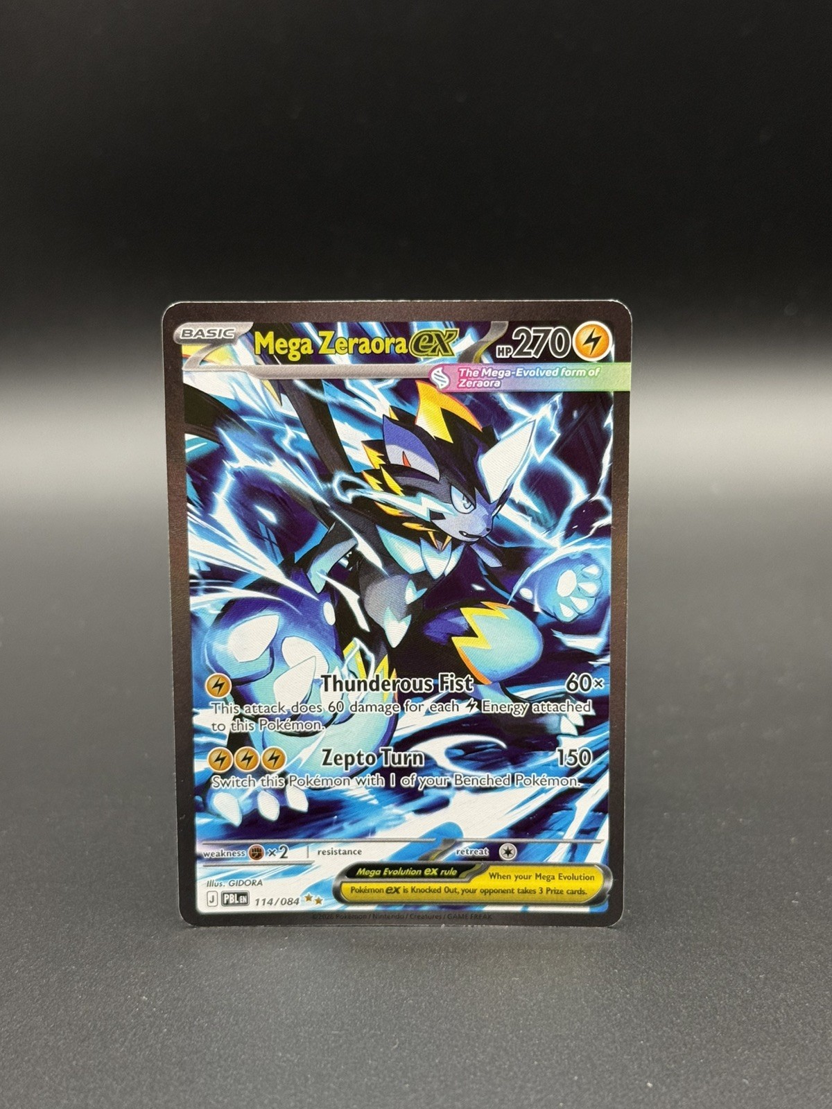 Pokemon Mega Zeraora EX Pokemon Pitch Black Special Illustration Rare 114/084