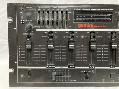 Gemini MX-6300 Stereo Pre-Amp Mixer 7 Band Equalizer Echo DJ