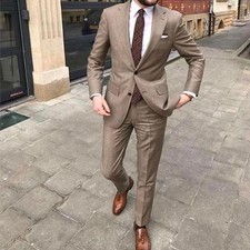 Men Suits Two Pieces Summer Single Breasted Outfits Business Causal Wedding Set