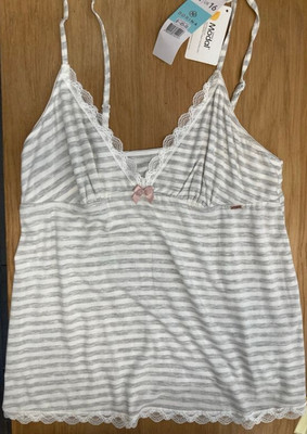 Dorina Romy Camisole Hemdchen (grau-weiß gestreift)