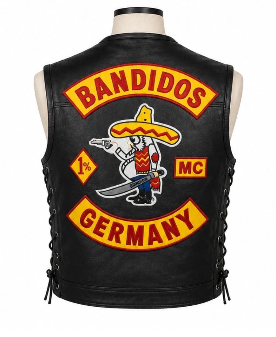 MC Inspired Germany Leather Vest | Motorcycle Club Biker Black Vest