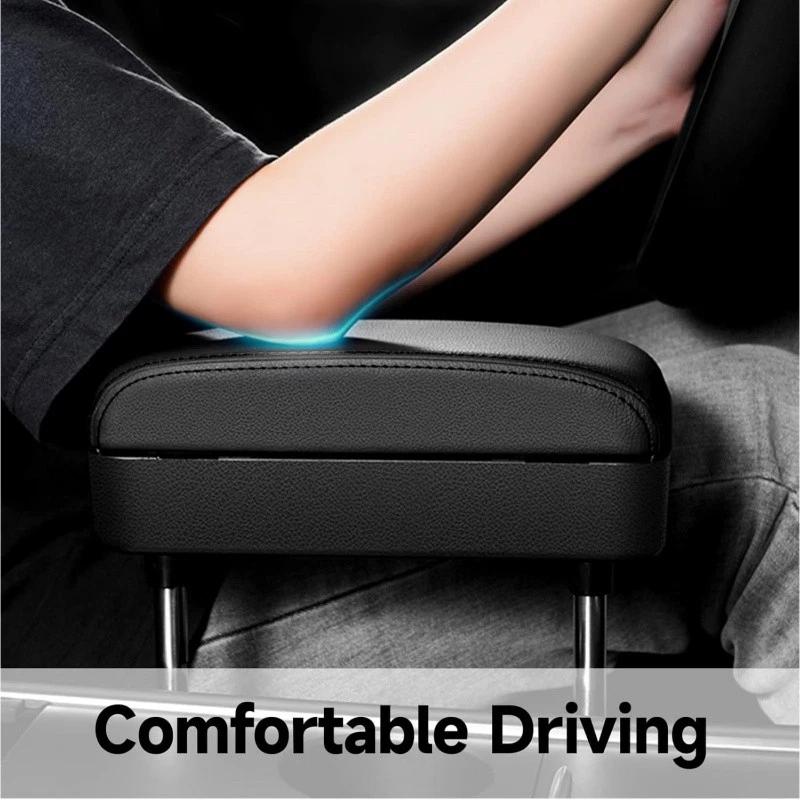 Apoio de braço de carro caixa de armazenamento console central de veículo ajustável extensão apoio de braço almofada - Imagem 3 de 4
