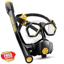 Full Face Snorkel Mask Adult Teen Anti-Fog Ear Equalization Camera Mount