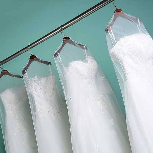 Long Transparent Soft Tulle Dust Cover Home Clothes Wedding Dress Protector*A - Foto 4 di 15
