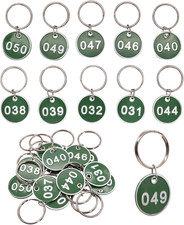 Aluminum Alloy Metal Number Key Tag Set - Numbered ID Tags Key Chain with Rin...