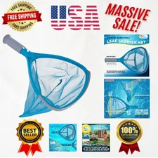 Effortless 9" Mesh Leaf Skimmer with Grip Handle - Heavy Duty Pool & Spa Net