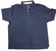 Orvis Classic Fit Navy Blue 1/4 Button Short Sleeve Collared Polo Men's Size XXL