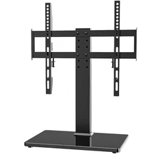 Universal TV Stand for 27-60" LCD LED TVs - 6 Level Height Adj, Tempered Glass B