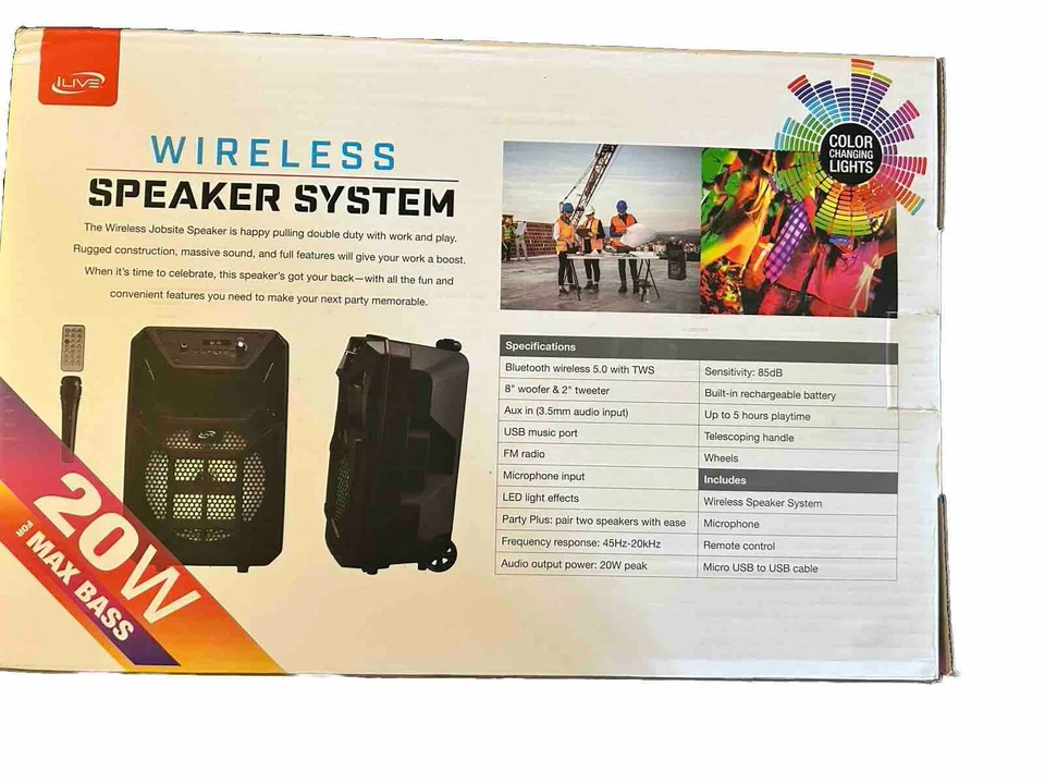 wireless speaker System iLive with microphone - Image 3 of 4