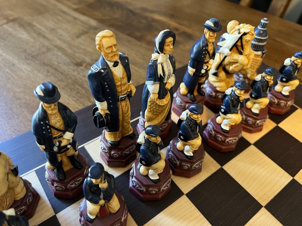 STUDIO ANNE CARLTON チェス駒 SAC American Civil War Chess Set - Hand Painted (Studio Anne