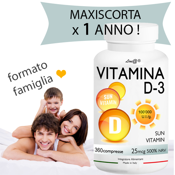 VITAMINA D3 Line@ 100,00 U.I./g - 360 COMPRESSE Vitamine Prodotto ITALIANO !
