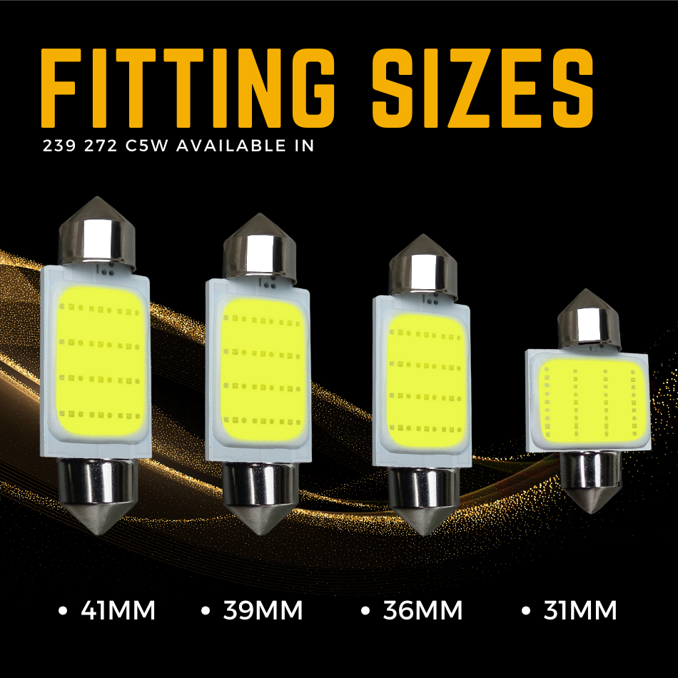 10 X 239 Festoon Bulbs 12V 5W – For Number Plate & Interior Lights, S8.5d Fit
