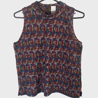 Anthropologie Akemi + Kin Petra Mockneck Sleeveless Top Women's Size Small Chic