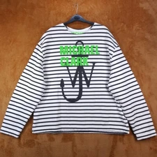 JW ANDERSON X MICHAEL CLARK Sweatshirt Mens Medium White Stripe Anchor Logo $495