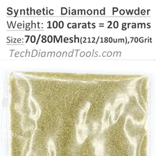 TechDiamondTools Diamond Powder 70 Grit 212-180 Microns, 25 cts = 5 Grams