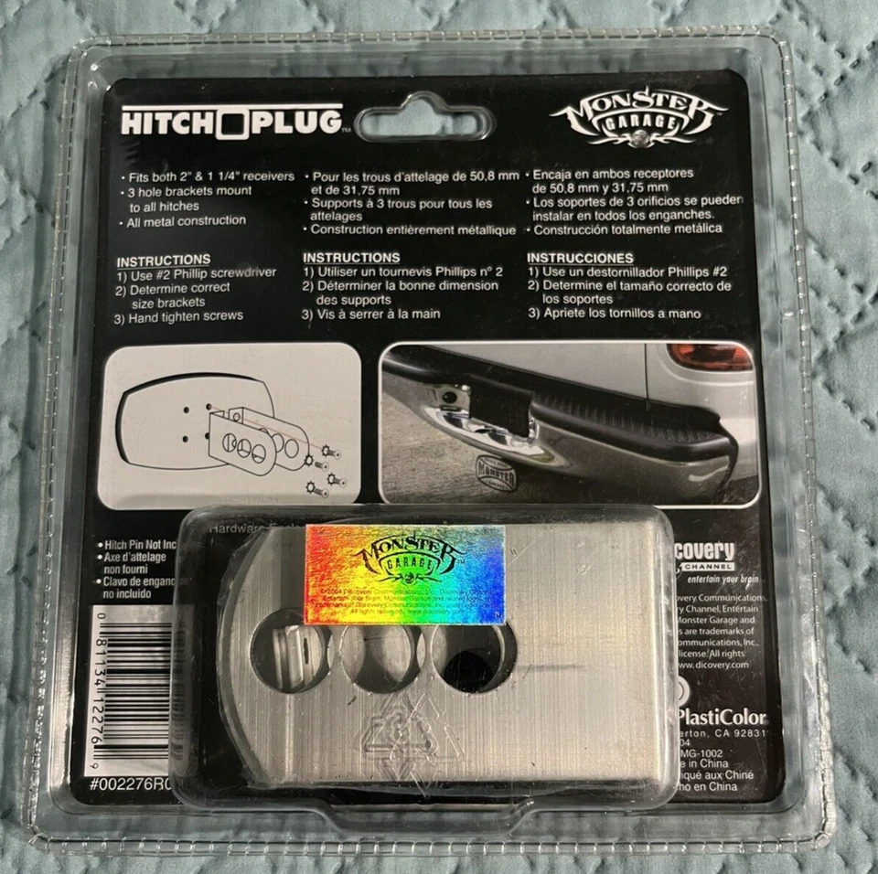 NUEVO Monster Garage Tools Regla Enganche Enchufe Aluminio Cepillado Se Adapta a 2" o 1 1/4" Foto 2 de 4