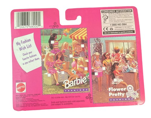 VTG Barbie Fashion Favorites Pink Black Polkadot Crop Striped Ruffle Shorts NIP - Picture 2 of 2