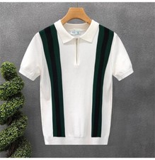 Men's Short Sleeve Slim Fit Polo Shirts Knitted Shirts Casual Golf Shirt