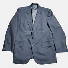 Stafford Mens Charcoal Gray Two Button Blazer Jacket Size 42R WPL 11935