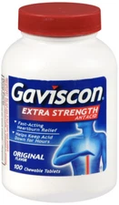 Gaviscon Extra Strength Antacid Original 100 Chewable Tablets (2 Bottles) 8/2027