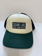 Squam Lake New Hampshire Baseball Hat SnapBack Mens Legacy Trucker Green & Black