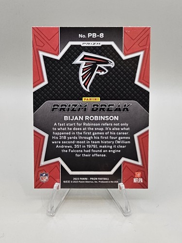 2023 Panini Prizm - Prizm Break Green Prizm #PB-8 Bijan Robinson (RC) 💥 Falcons - Picture 2 of 2