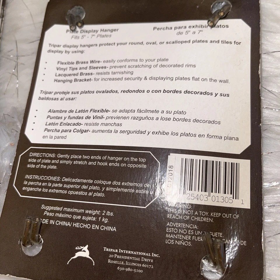 Juego de 2 colgadores de placas Tripar con puntas de vinilo para placas de 5"-7" Foto 4 de 4